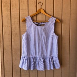 J. Crew Peplum Striped Top